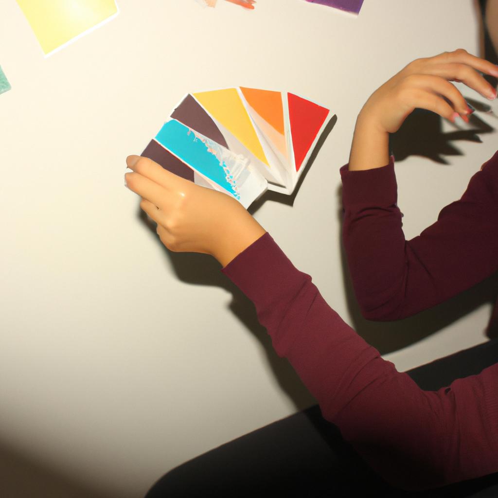 Person studying color theory